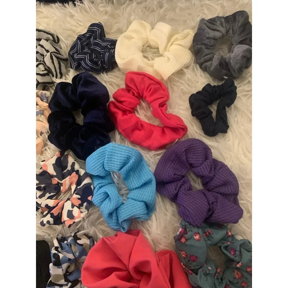 Hair Scrunchie Tie Color Assorted Bundle Set of 25
